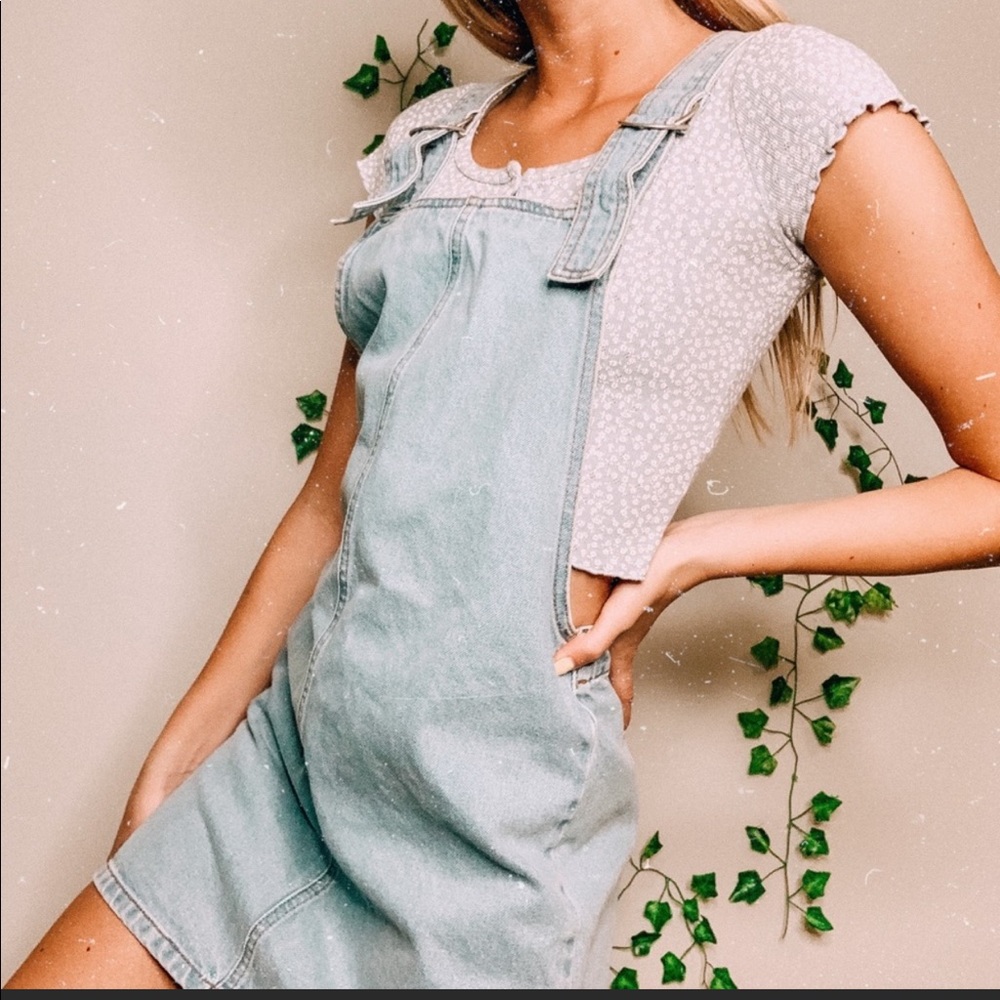 Worn 1x- top shop denim overall dress